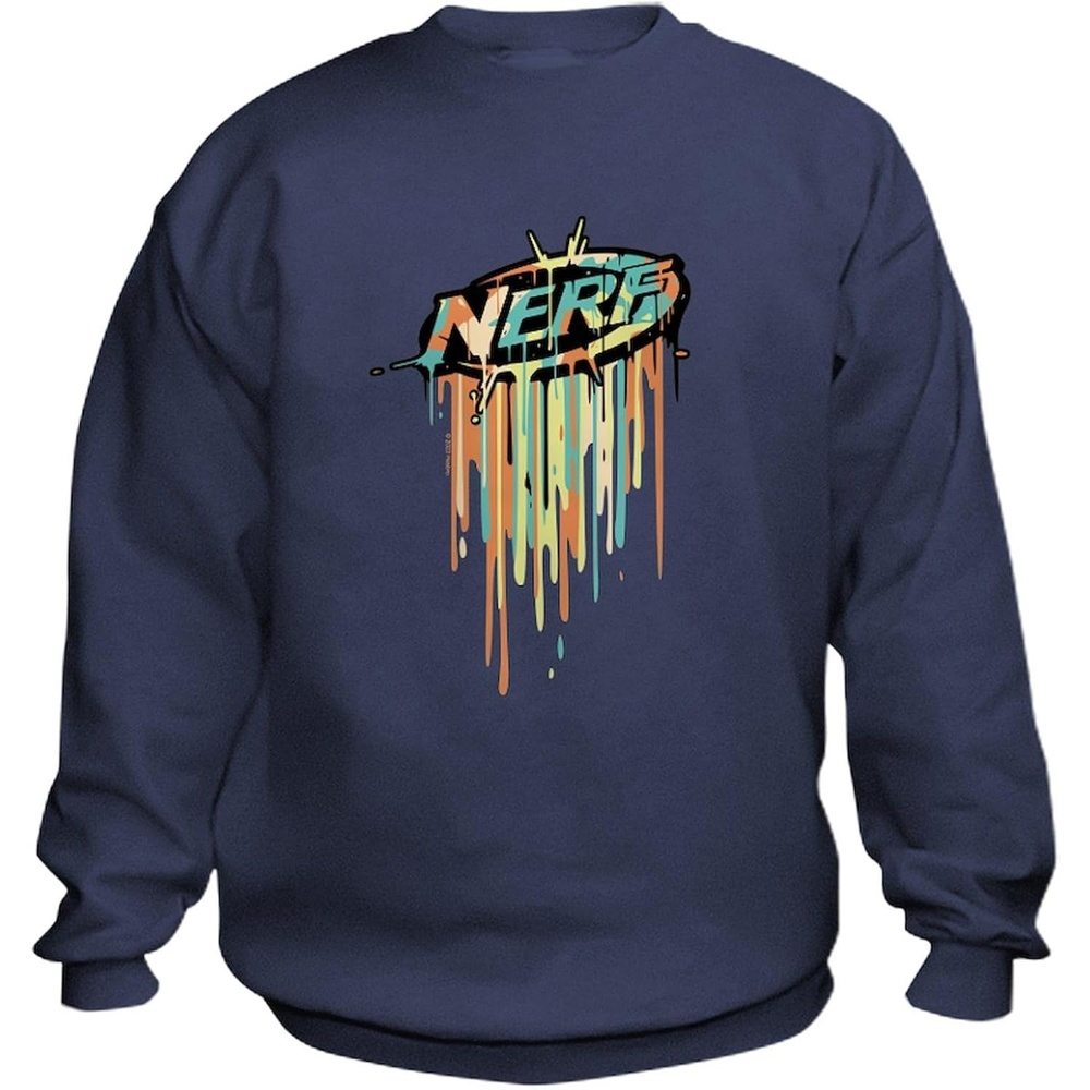 image:imageCafePress Nerf Classic Melted Logo Sweatshirt Kids Sweatshirt Youth Crew Neck SweatshirtNavy