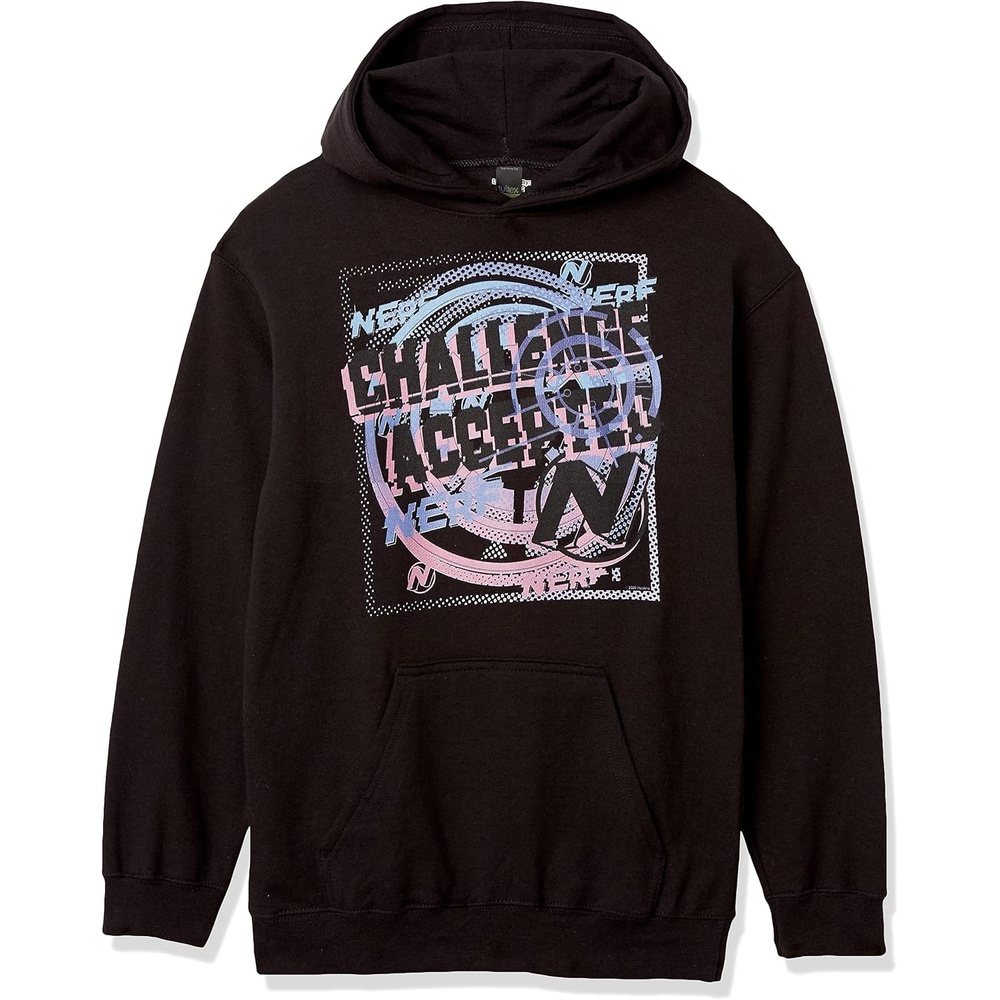 image:imageHasbro Boys Nerf Challenge Accepted Boys Hooded Pullover FleeceBlack