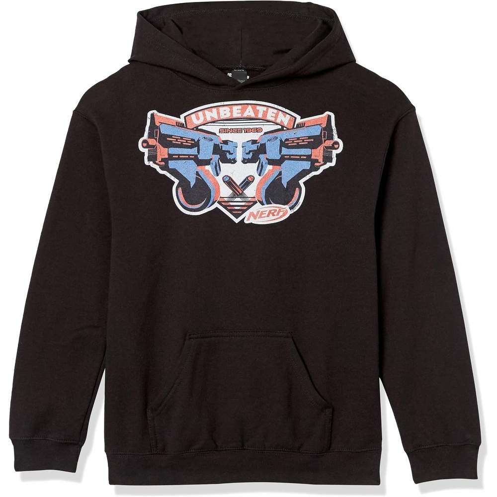 image:imageHasbro Boys Nerf Unbeaten Badge Boys Hooded Pullover FleeceBlack