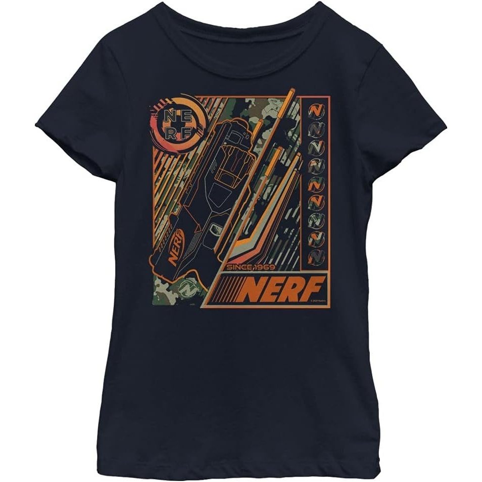 image:imageHasbro Girls Nerf Subterfuge Girls Solid Crew TeeNavy Blue