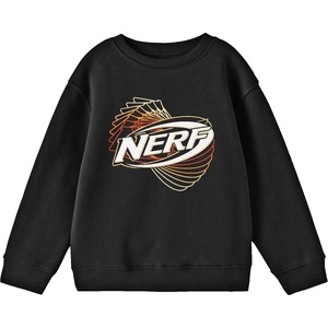 Bioworld Nerf Twisted Logo Crew Neck Long Sleeve Boy’s Black Sweatshirt(Black)
