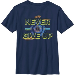 Boy’s Nerf Never Give Up Bullseye T-Shirt(Navy Blue)
