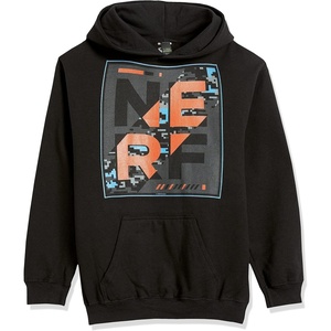 Hasbro Boys’ Nerf Cammoed Boy’s Hooded Pullover Fleece(Black)