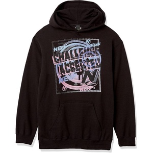 Hasbro Boys’ Nerf Challenge Accepted Boy’s Hooded Pullover Fleece(Black)