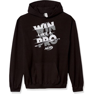 Hasbro Boys’ Nerf Win Like a Pro Boy’s Hooded Pullover Fleece(Black)