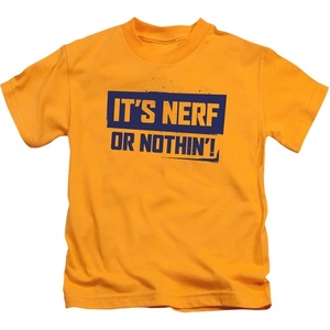 Nerf Nerf Or Nothing Unisex Youth Juvenile T-Shirt for Girls and Boys(Gold)