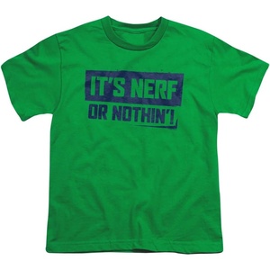 Nerf Nerf Or Nothing Unisex Youth T Shirt(Kelly Green)