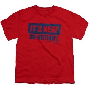 Nerf Nerf Or Nothing Unisex Youth T Shirt(Red)
