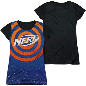 Nerf Target Practice Juniors’ Sublimated Black Back T Shirt