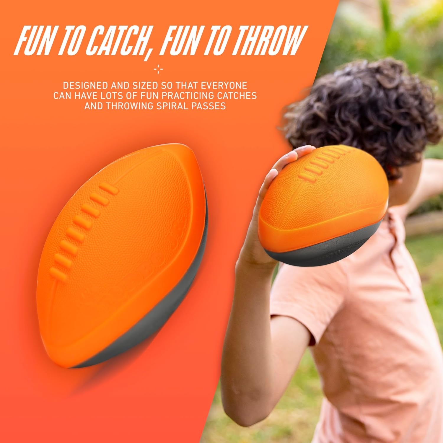 image:imageHasbro NERF Turbo Jr Kids Foam Football Classic Foam Football for Kids Indoor Outdoor Soft Foam Ball Kids Mini Soft Foam Ball NERF Toy Football for Kids Easy Throw Catch Youth Football