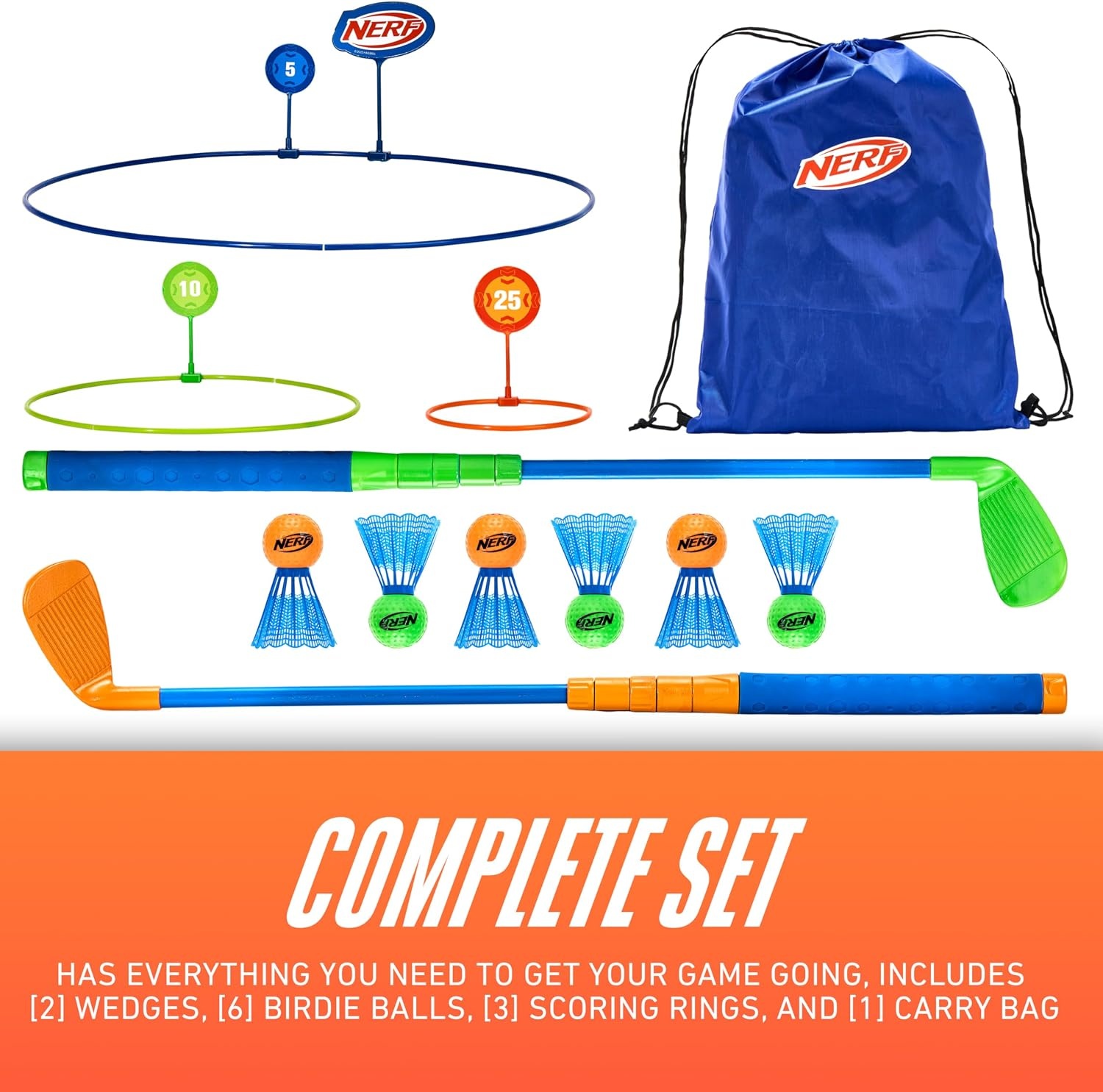 image:imageNERF Birdie Shot Chipping Golf Game Clubs Scoring Rings Set