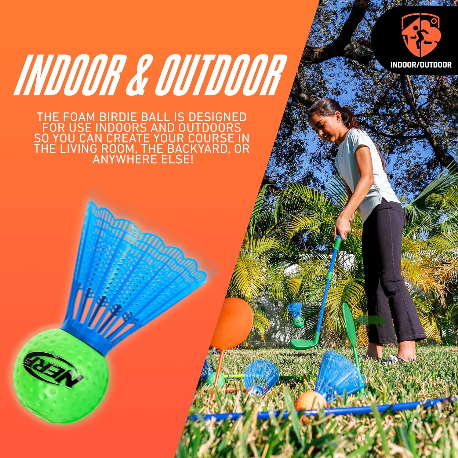 image:imageNERF Birdie Shot Chipping Golf Game Clubs Scoring Rings Set