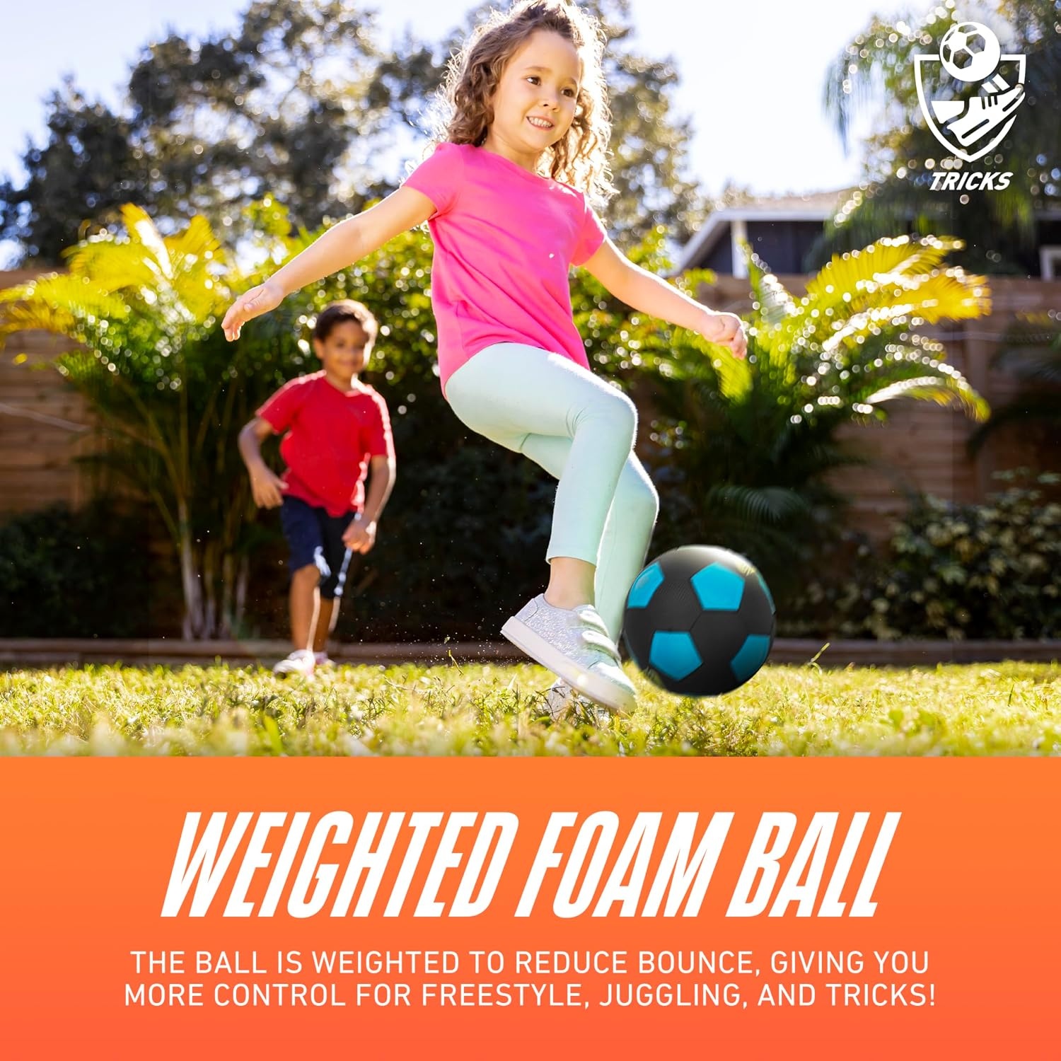 image:imageNERF Kids Mini Foam Soccer Ball Freestyle Soft Indoor Outdoor Youth Soccer Ball ExtraGrip Low Bounce NERF Foam 5 Inch Toy for Kids Black Blue