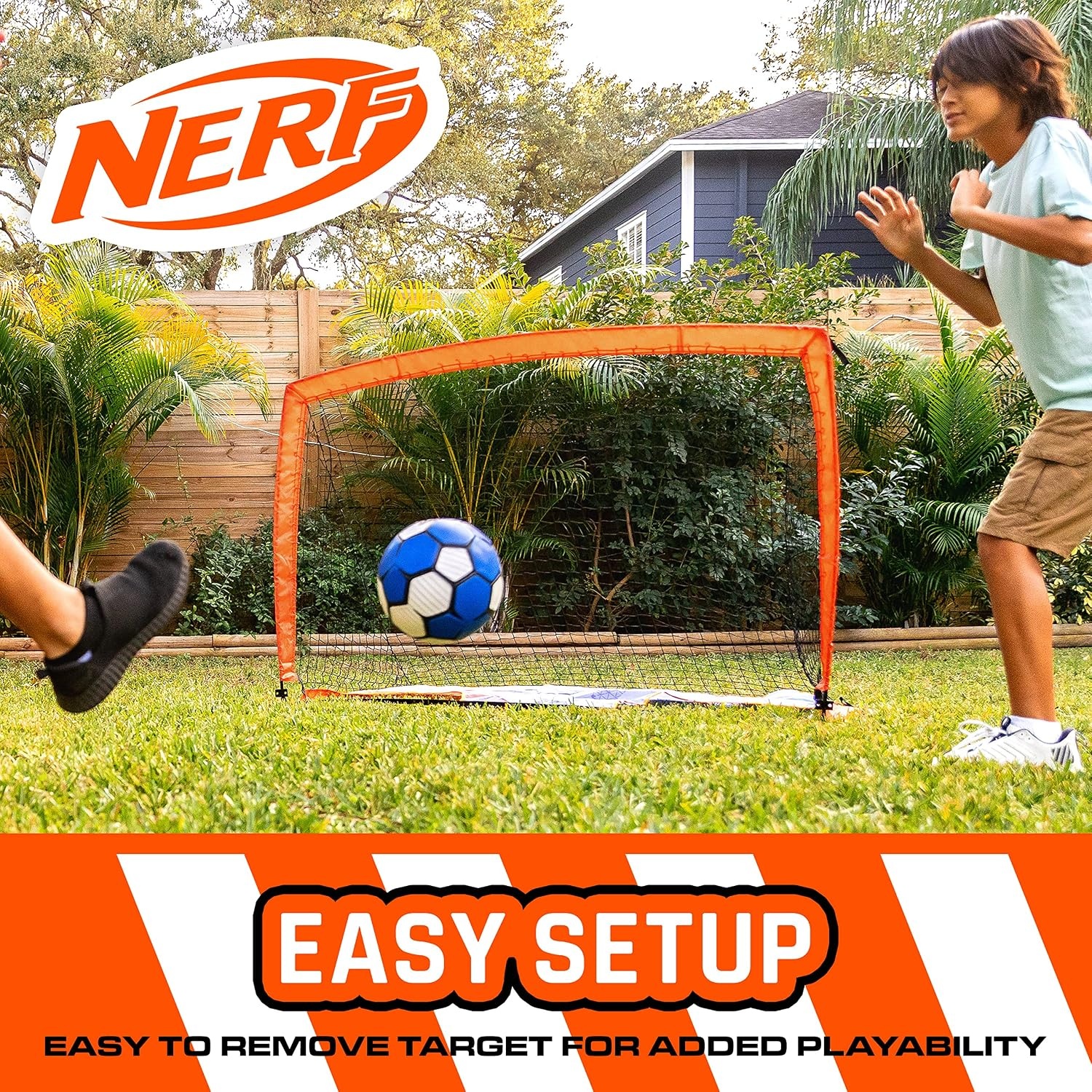 image:imageNERF Kids Mini Soccer Goal Shooting Target Proshot Portable Pop Up Soccer Goal with Built in Target 2 in 1 Goal