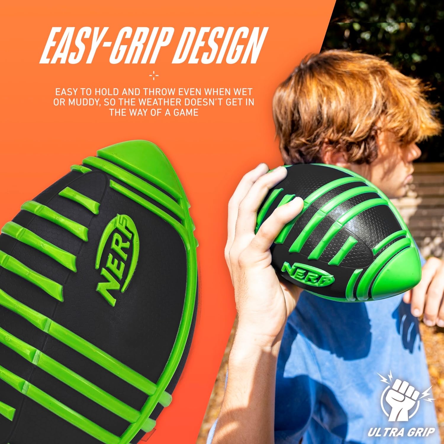 image:imageNerf Weather Blitz Kids Foam Football Weatherproof 9Green