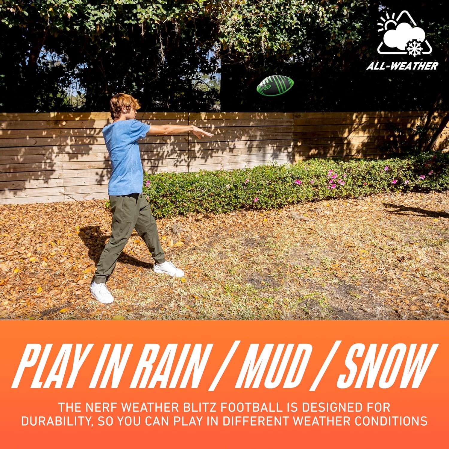 image:imageNerf Weather Blitz Kids Foam Football Weatherproof 9Green