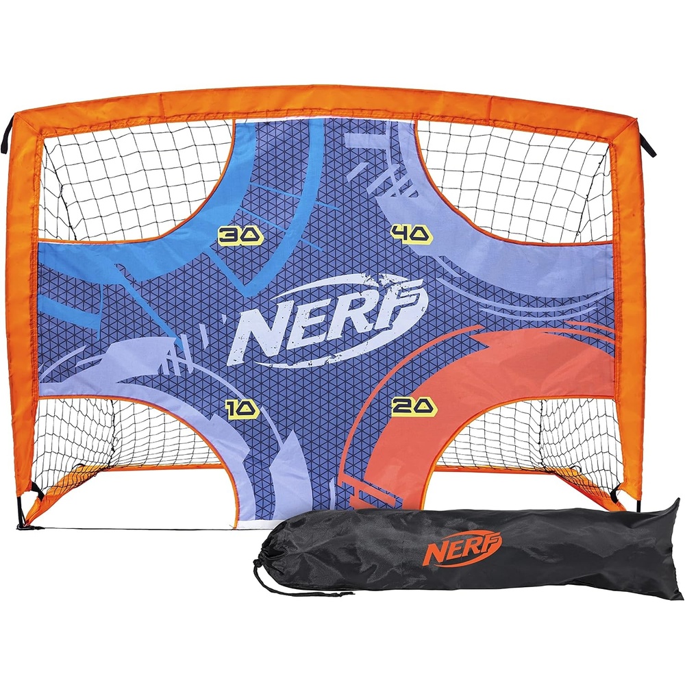 image:imageNERF Kids Mini Soccer Goal  Shooting Target  Proshot Portable Pop Up Soccer Goal with Built in Target  2 in 1 Goal