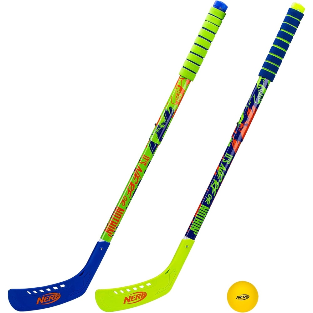image:imageNERF Proshot Hockey Sticks Ball Set Knee Floor Play 2 Player