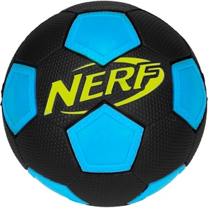 NERF Kids Mini Foam Soccer Ball – Freestyle Soft Indoor + Outdoor Youth Soccer Ball – Extra-Grip + Low Bounce NERF Foam – 5″ Inch Toy for Kids – Black + Blue