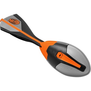 Nerf Vortex Ultra Grip Football, Designed for Easy Catching, Howling Whistle Sound, Distance-Optimizing Tail, Water-Resistant, All-Weather Play(Orange/White)