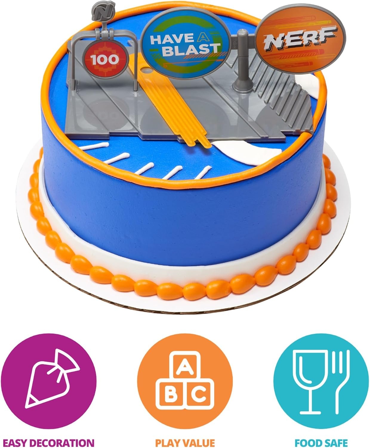 image:imageDecoSet This Is Nerf Nation Cake Topper Reusable Decorations for Fun After the Birthday Party