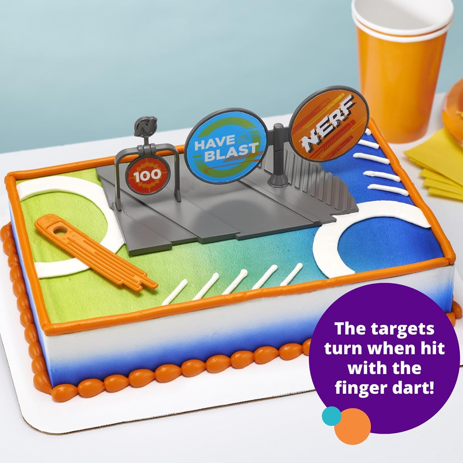 image:imageDecoSet This Is Nerf Nation Cake Topper Reusable Decorations for Fun After the Birthday Party