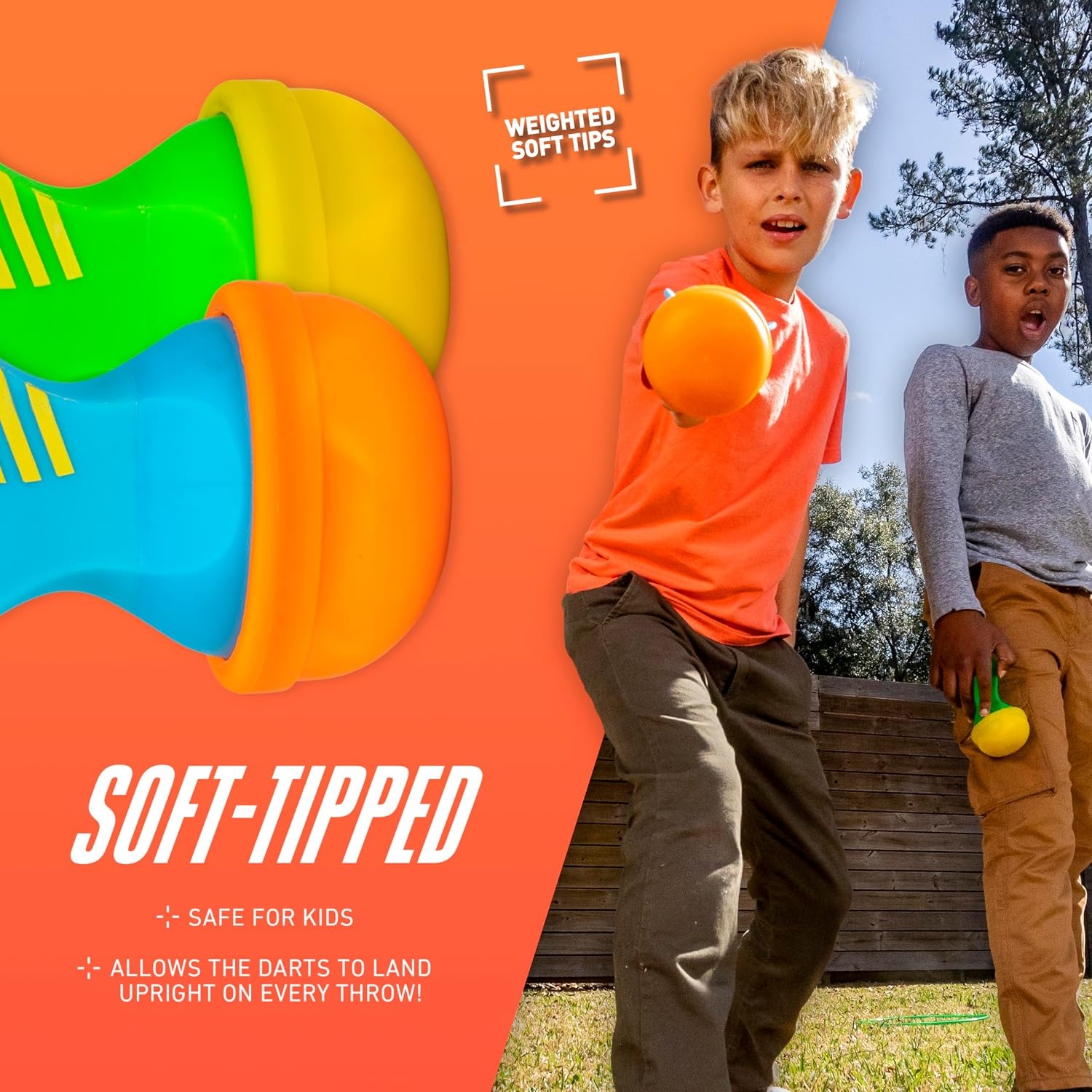 image:imageNERF Soft Tip Lawn Darts Fun Outdoor Family Yard Game Adults Kids Outdoor Games Perfect for Camping Backyard Outdoors Includes 4 NERF Soft Tipped Lawn Darts 2 Targets