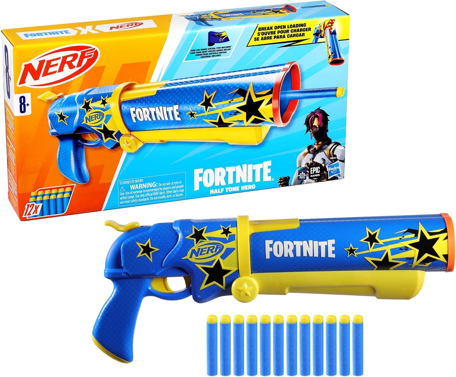 image:imageNerf Fortnite Half Tone Hero Blaster Bonus Code to Unlock Half Tone Hero Wrap in The Game Break Open Loading 12 Nerf Elite Darts Fortnite Gifts Amazon Exclusive