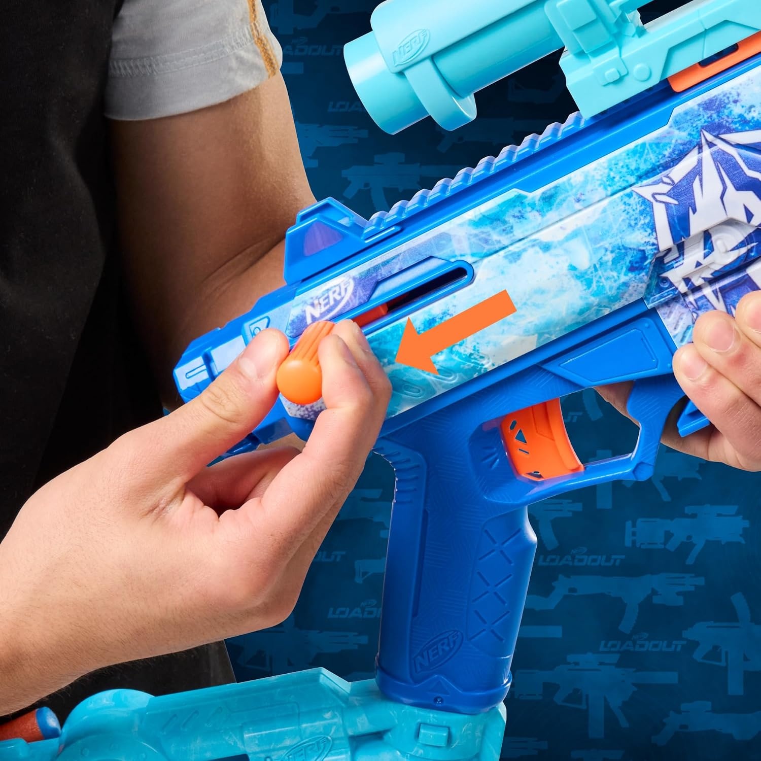 image:imageNerf Loadout FrostFusion Blaster 4 Interchangeable Attachment Accessories 30 Nerf N1 Darts Kids Toys amp Gifts Ages 8 Amazon Exclusive