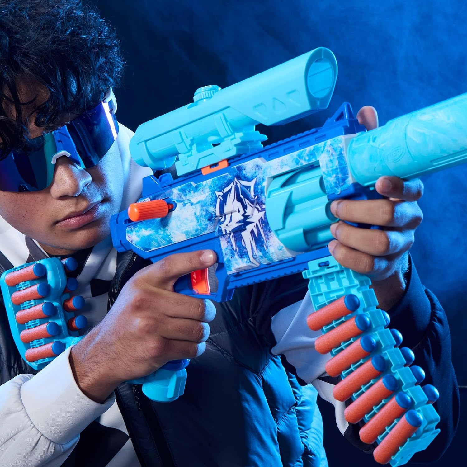 image:imageNerf Loadout FrostFusion Blaster 4 Interchangeable Attachment Accessories 30 Nerf N1 Darts Kids Toys amp Gifts Ages 8 Amazon Exclusive