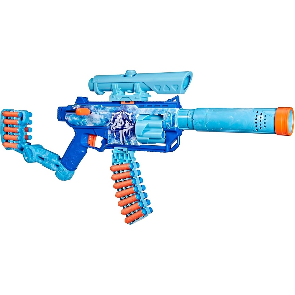 image:imageNerf Loadout FrostFusion Blaster 4 Interchangeable Attachment Accessories 30 Nerf N1 Darts Kids Toys amp Gifts Ages 8 Amazon Exclusive
